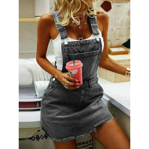 Denim Suspender Dress