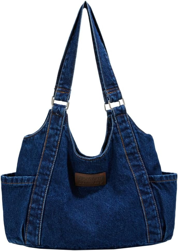 Denim Tote Bag Large Capacity Jean Purses for Women Handbags Soft Shoulder Ladies Purses 2025