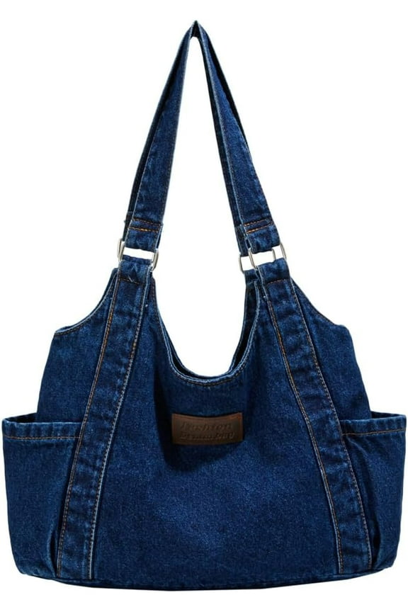 Denim Tote Bag Large Capacity Jean Purses for Women Handbags Soft Shoulder Ladies Purses 2025
