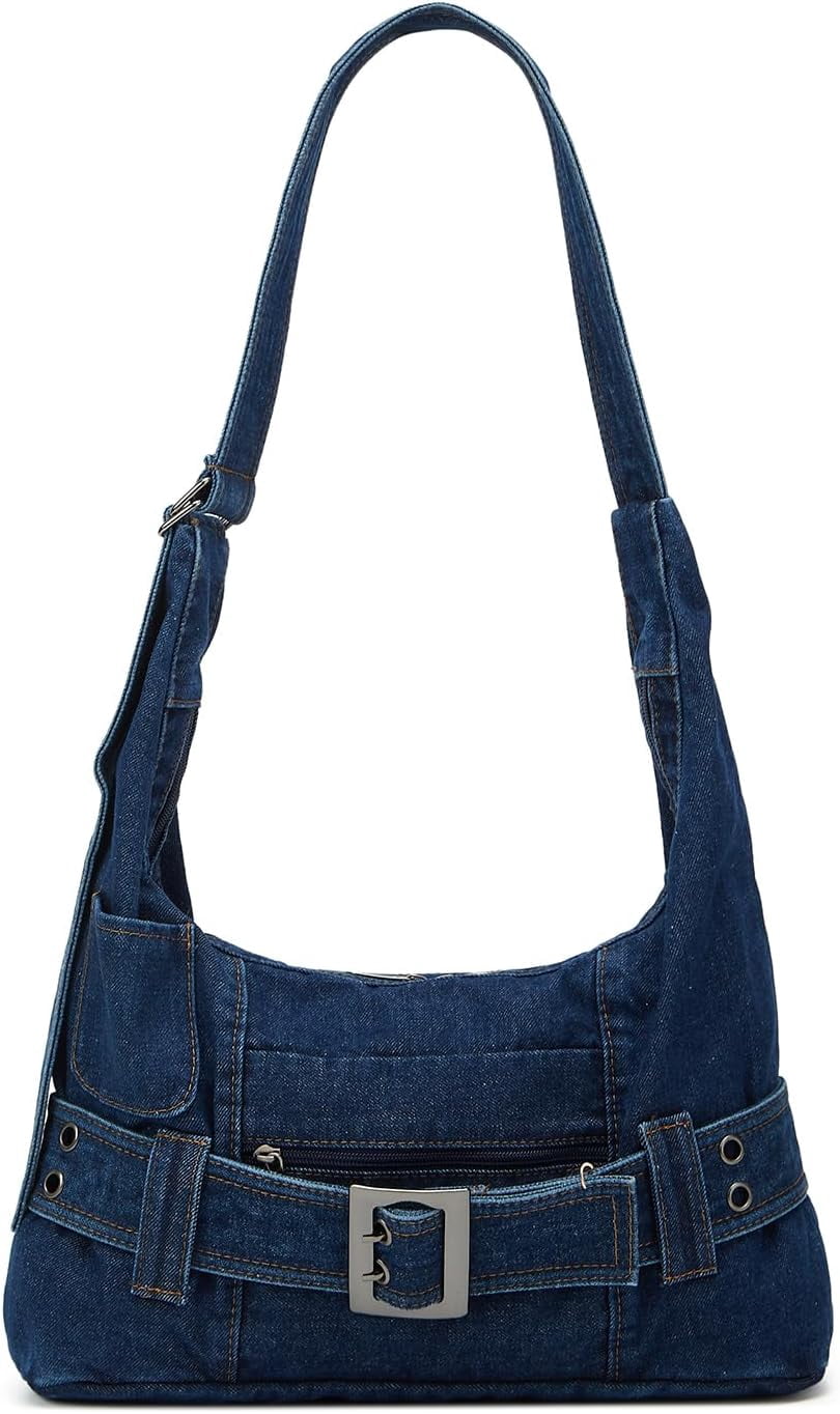 Denim Tote Bag Large Capacity Jean Purses for Women Handbags Soft Shoulder Ladies Purses