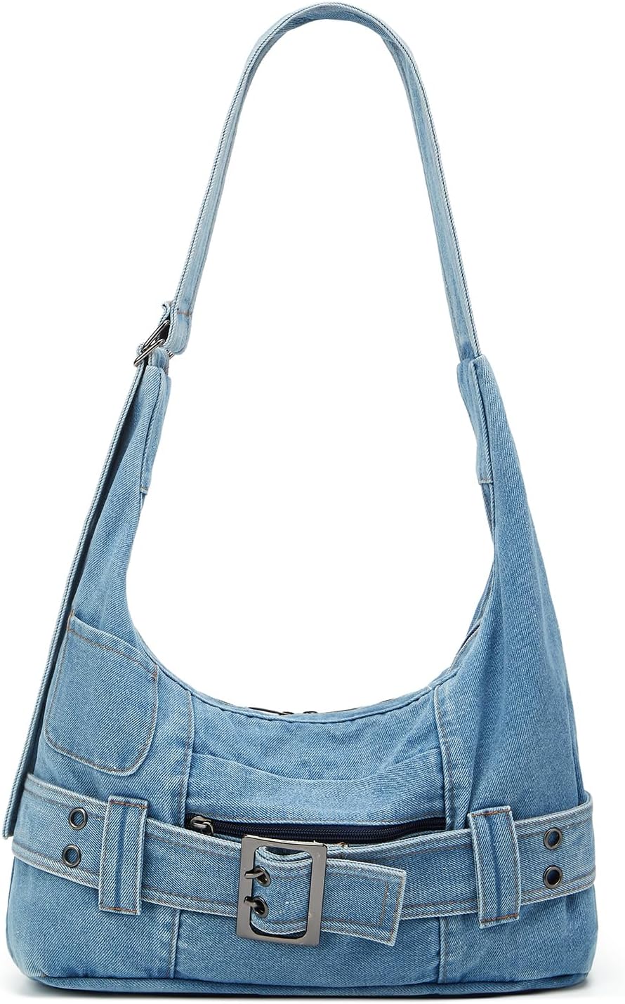 Denim Tote Bag Large Capacity Jean Purses for Women Handbags Soft Shoulder Ladies Purses