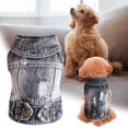 thumbnail image 1 of Denim Vest Jacket T-Shirt For Small Dogs, Soft Comfortable Dog Clothes With Lapel Design, Button Closure, Lightweight Washable Pet Apparel, 6 Sizes (Xs-Xxl) For Puppy Cat Everyday, 1 of 3