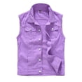 thumbnail image 1 of Denim Vest Men Coats Lapel Sleeveless Slim Fit Retro Ripped Casual Jean Vest For Men Autumn Winter Clothes, 1 of 7