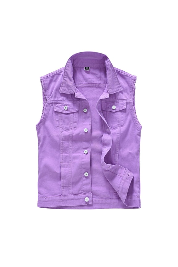 Denim Vest Men Coats Lapel Sleeveless Slim Fit Retro Ripped Casual Jean Vest For Men Classic Stylish Business Overcoat