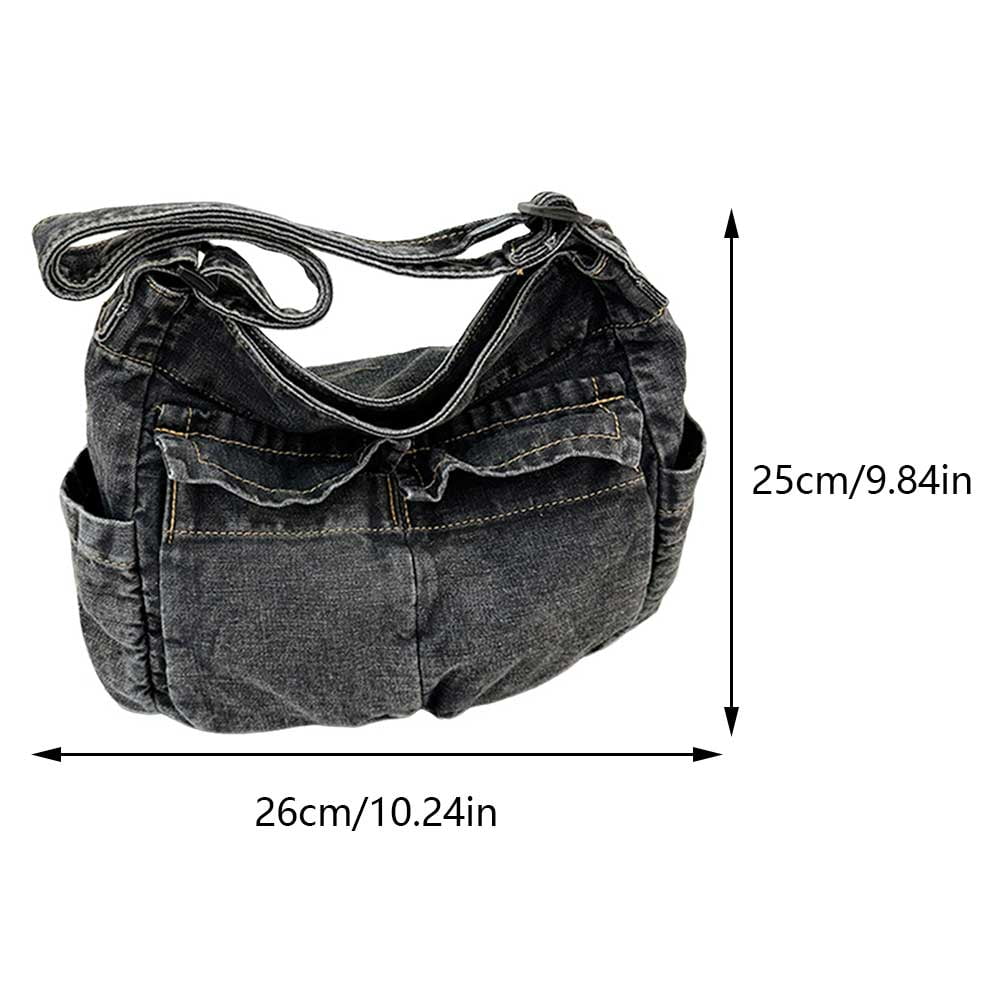 Denim Vintage Messenger Bag Retro Jeans Tote Bag Large Denim Vintage Messenger Bag Retro Jeans Tote Bag Large
