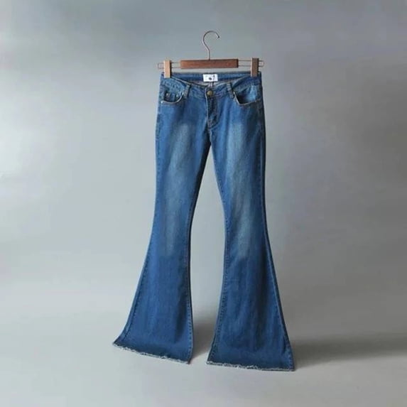 Denim Women Pants Autumn And Winter Wide Leg Flare Pants High Waist Slim Jeans Female Office Lady High Street Long Trousers