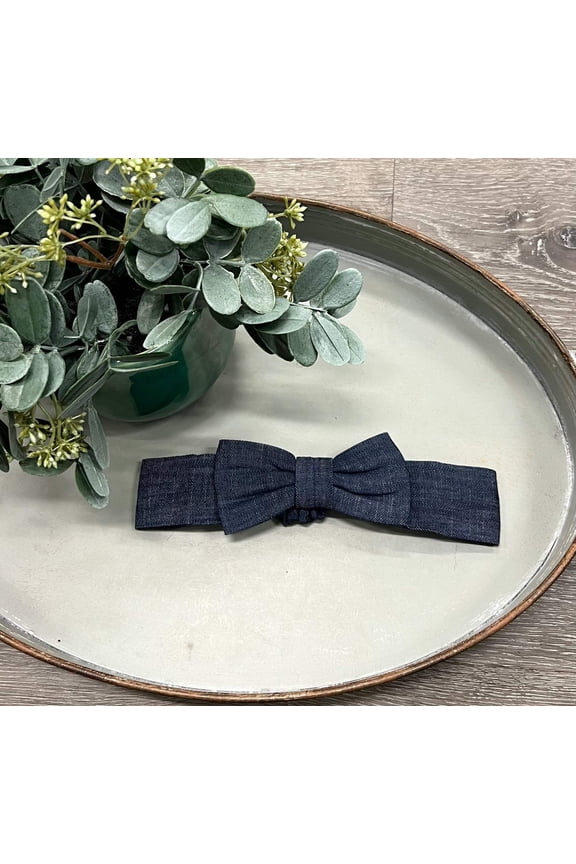 Denim Wrap Bow Headband