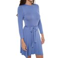 thumbnail image 1 of Denim X-Large Size Women's Long Sleeve Midi Cocktail Dress, Round Neck, Sexy, for Formal, Wedding Guest, Party, 1 of 6