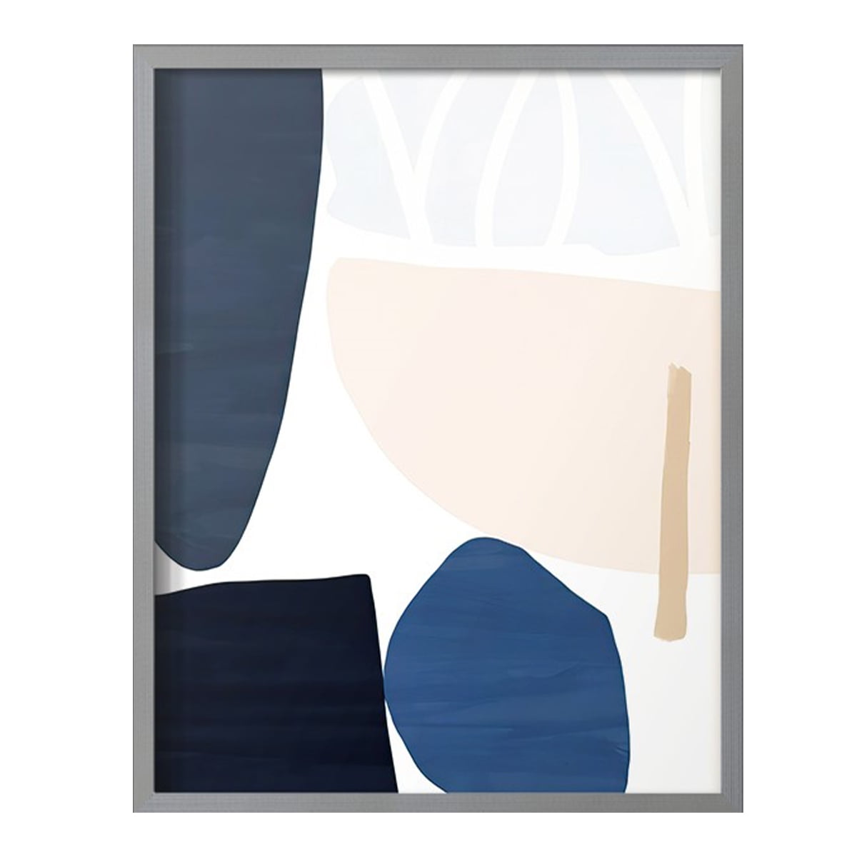 Denim and Sand I Framed Print in Gray Solid Wood Framed Print No Nail Hanging