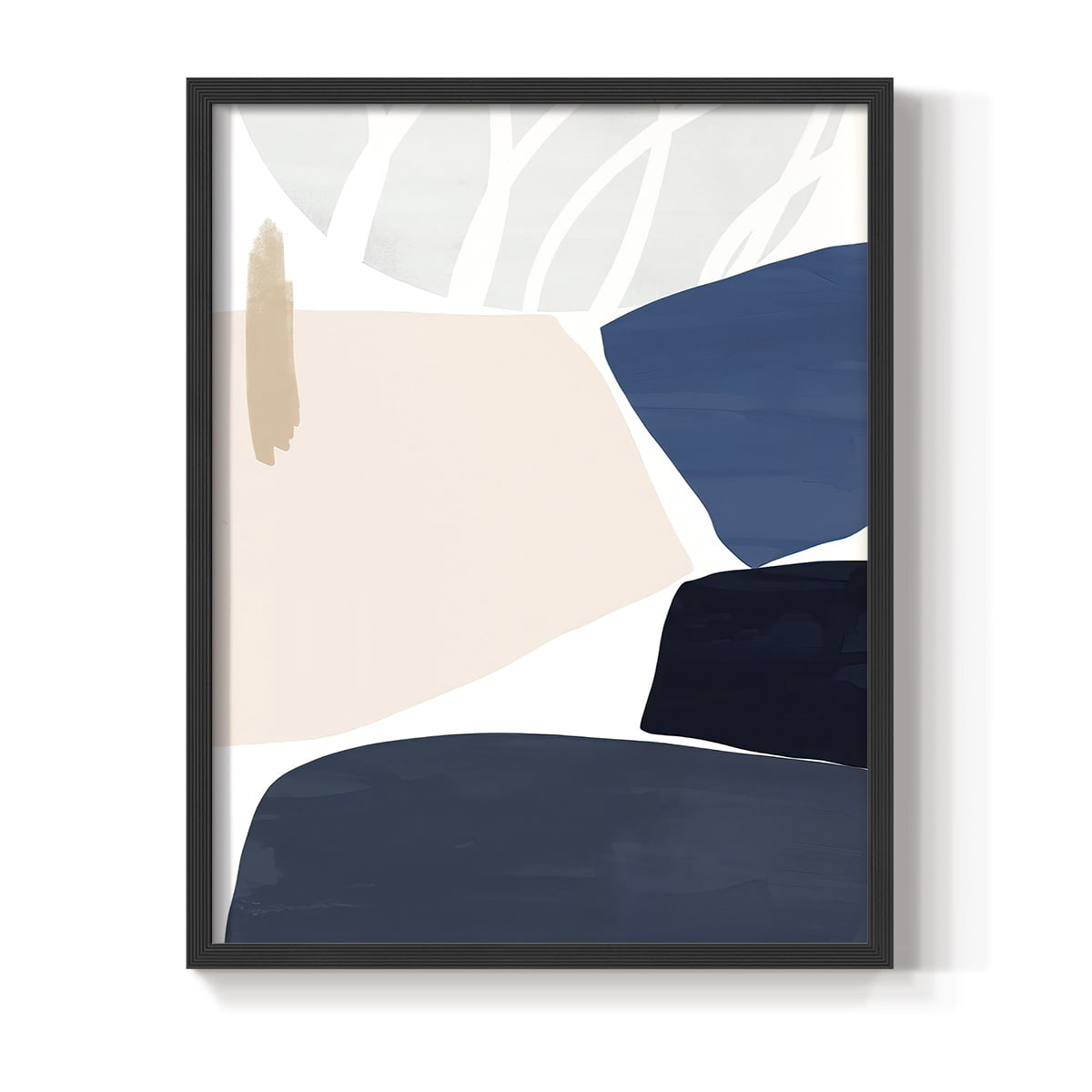 Denim and Sand II Framed Print in Black Solid Wood Framed Print No Nail Hanging