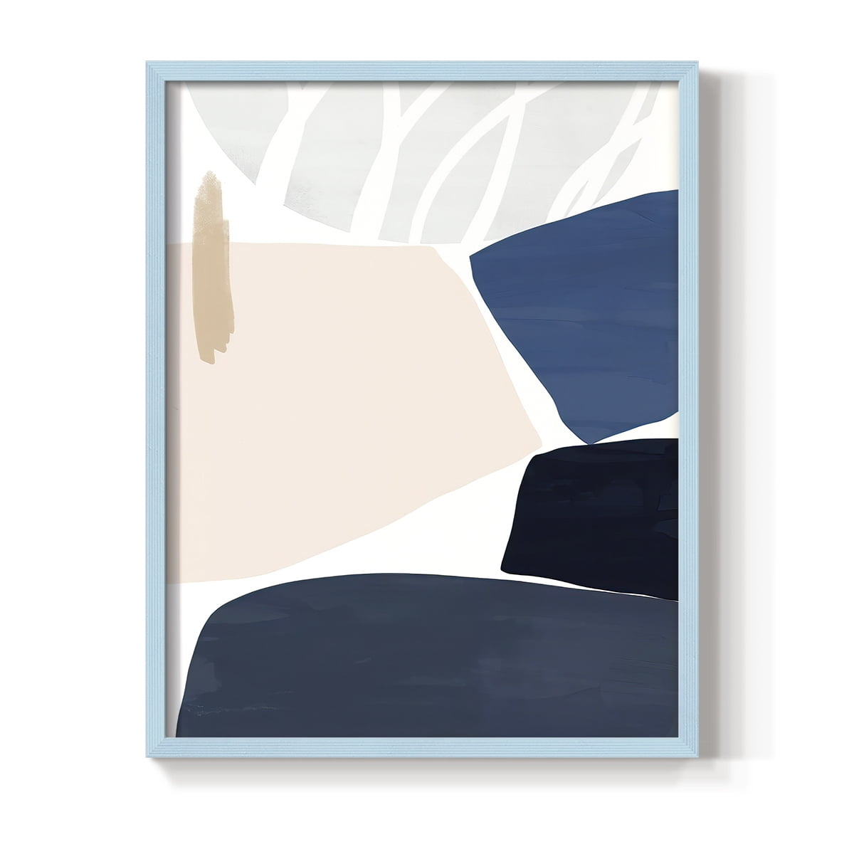 Denim and Sand II Framed Print in Blue Solid Wood Framed Print No Nail Hanging