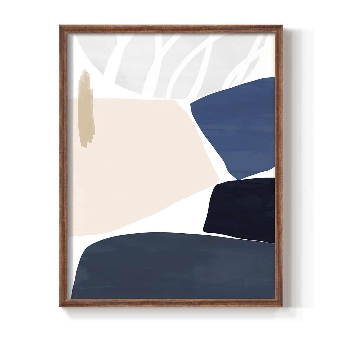 Denim and Sand II Framed Print in Brown Solid Wood Framed Print No Nail Hanging