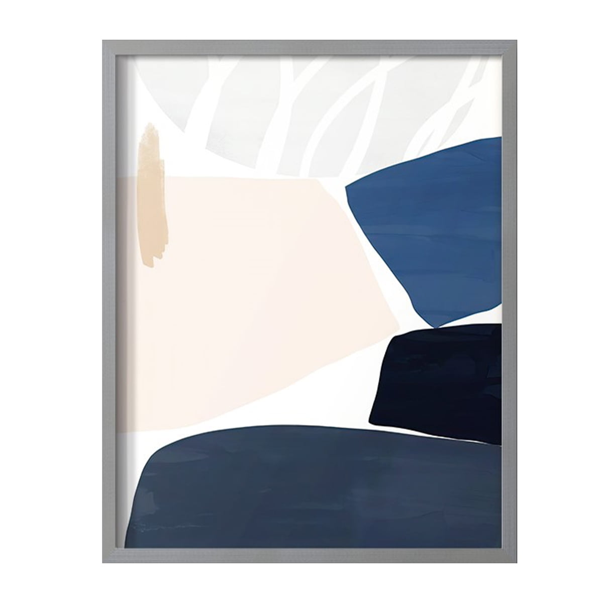 Denim and Sand II Framed Print in Gray Solid Wood Framed Print No Nail Hanging