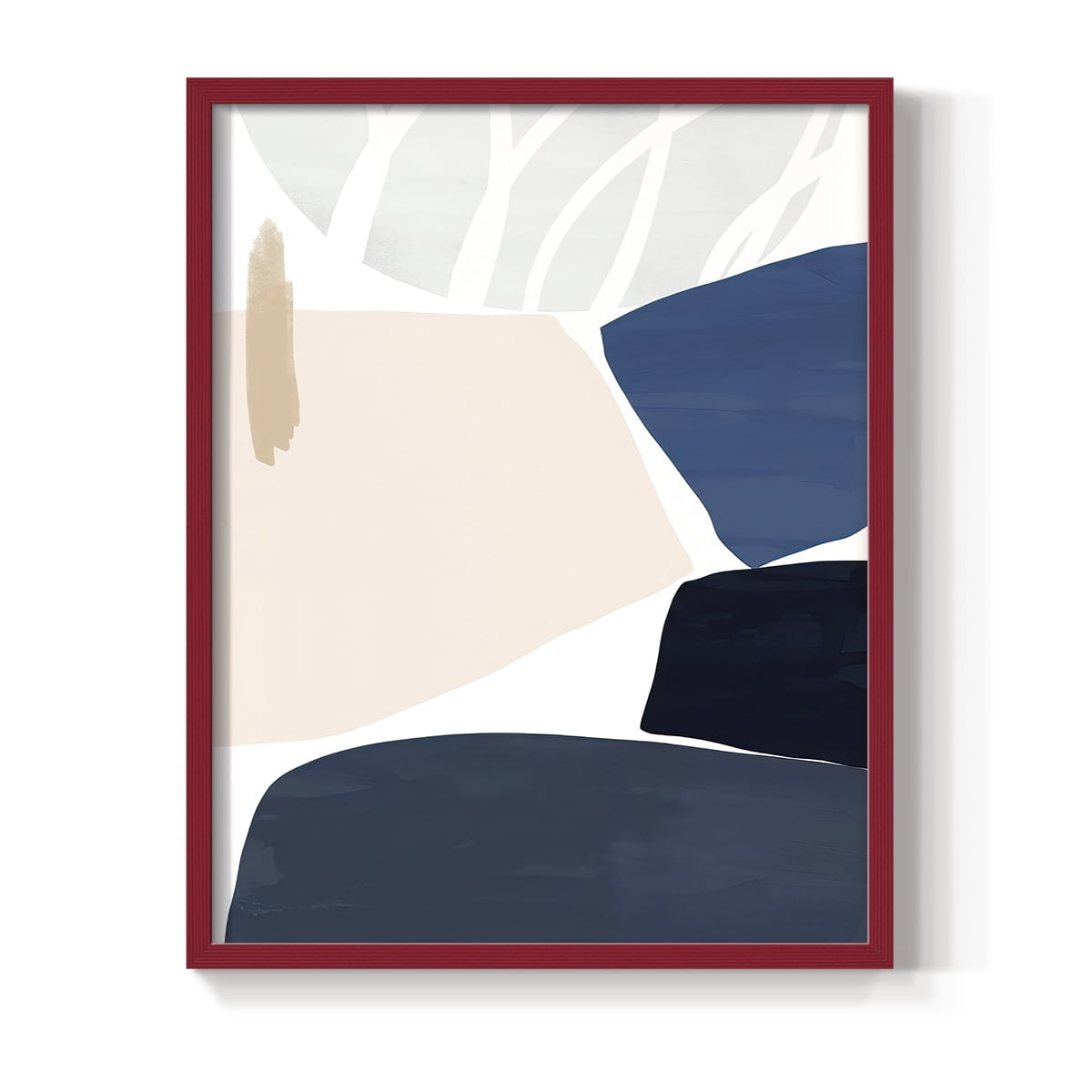 Denim and Sand II Framed Print in Red Solid Wood Framed Print No Nail Hanging