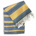 thumbnail image 1 of Denim and Yellow Striped Design Turkish Beach Blanket, 1 of 3