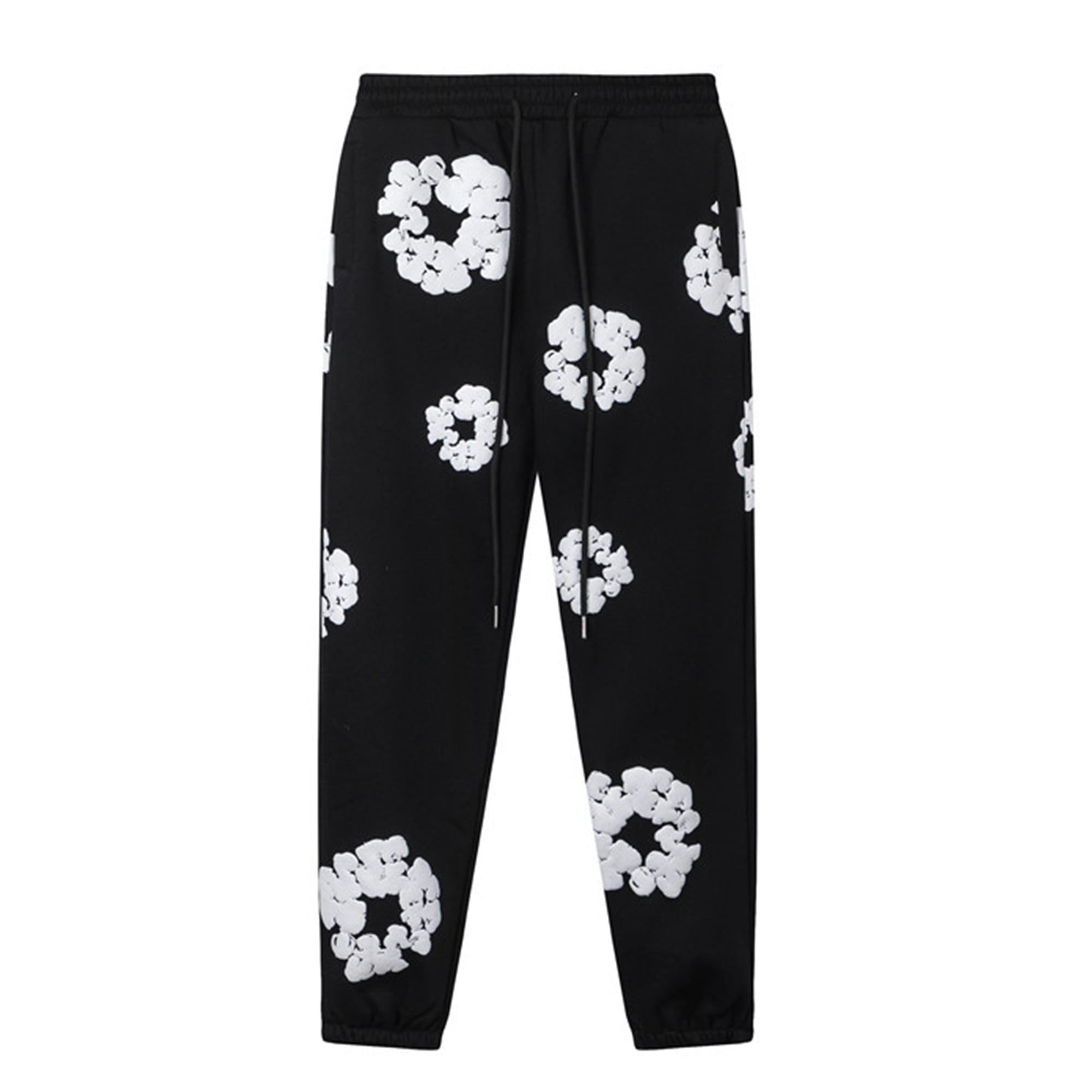 Denim tears sweatpants Y2K flower puff print retro cotton sweatpants for men women Walmart