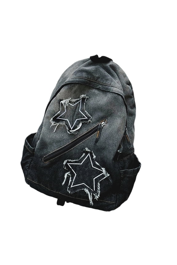 Denims Jean Backpacks for Women Men Aesthetic Rucksack Basic Backpacks for High School/College Students Travel Laptop Ba