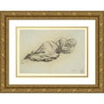 thumbnail image 1 of Denis Auguste Marie Raffet 24x18 Gold Ornate Framed and Double Matted Museum Art Print Titled - Reclining&nbsp;Figure (ca.&nbsp;1835), 1 of 4