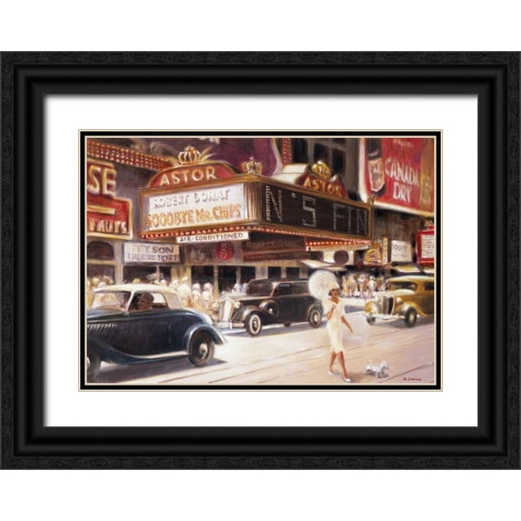 Denis, E 18x14 Black Ornate Wood Framed with Double Matting Museum Art Print Titled - Los Angeles I