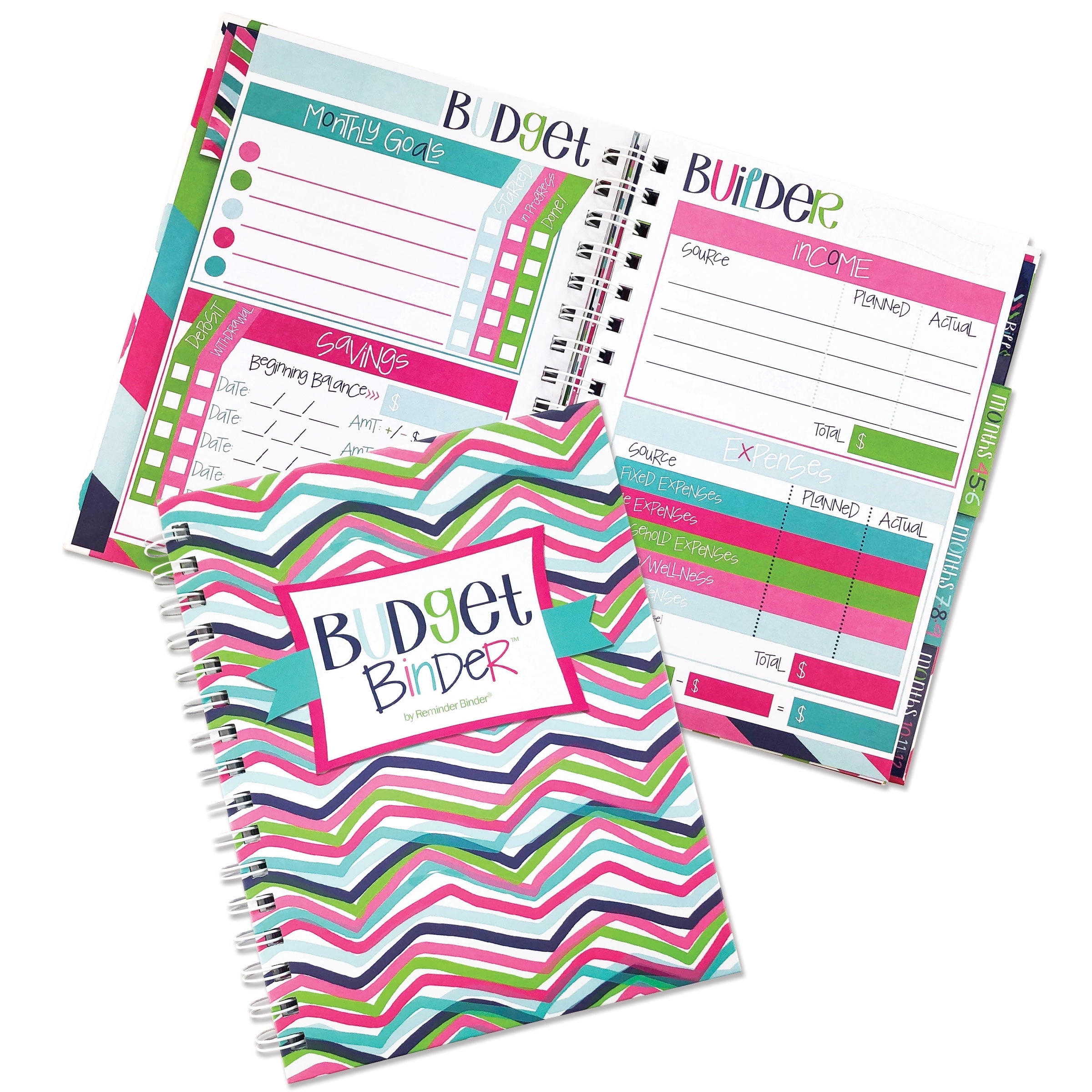 Budget Binder™ 12-Month Budget Planner and Finance Organizer with 354 Stickers, Non-Dated Monthly Bill Tracker by Denise Albright