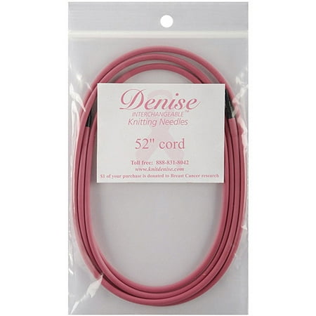 Denise Interchangeable Knit & Crochet Long Cord-30" Pink, Pk 2, Denise Needles