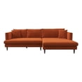 thumbnail image 1 of Denise Modern Living Room Orange Velvet Corner Right-Facing Sectional Sofa, 1 of 8