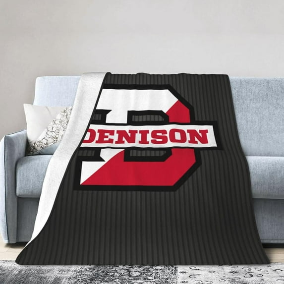 Denison University Fleece Blanket, Very Soft Microfiber Flannel Blanket for Couch Warm and Cozy for All Seasons