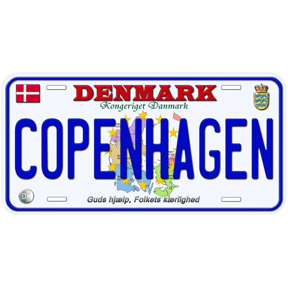 Denmark Copenhagen Custom Novelty Car License Plate