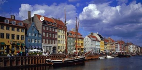 Denmark Copenhagen Nyhavn Canvas Art - Panoramic Images (24 x 12)