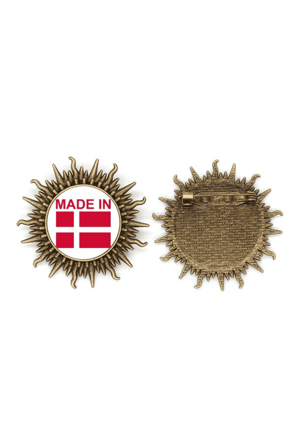 Denmark Country Love Metall Sonne Brosche Haken Pin