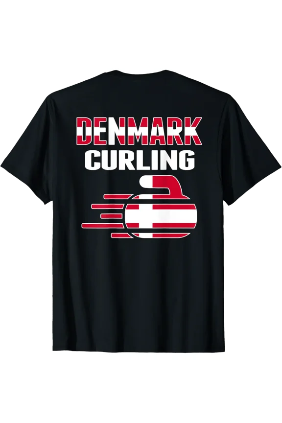 Denmark Curling Team Fans Jersey Danish Winter Sports Lovers T-Shirt