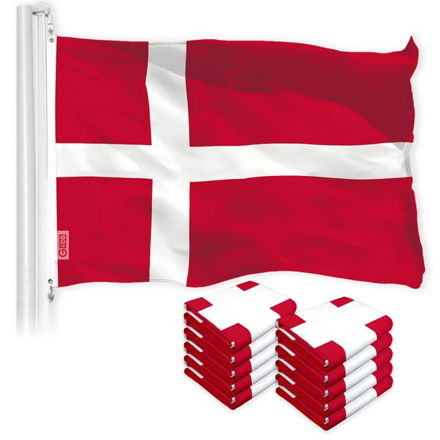 Denmark Danish Flag 3x5FT 10-Pack 150D Printed Polyester By G128
