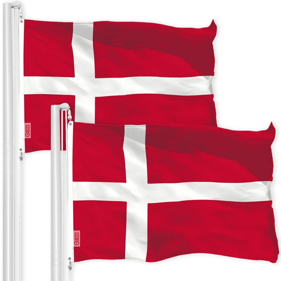 Denmark Danish Flag 3x5FT 2-Pack 150D Printed Polyester By G128