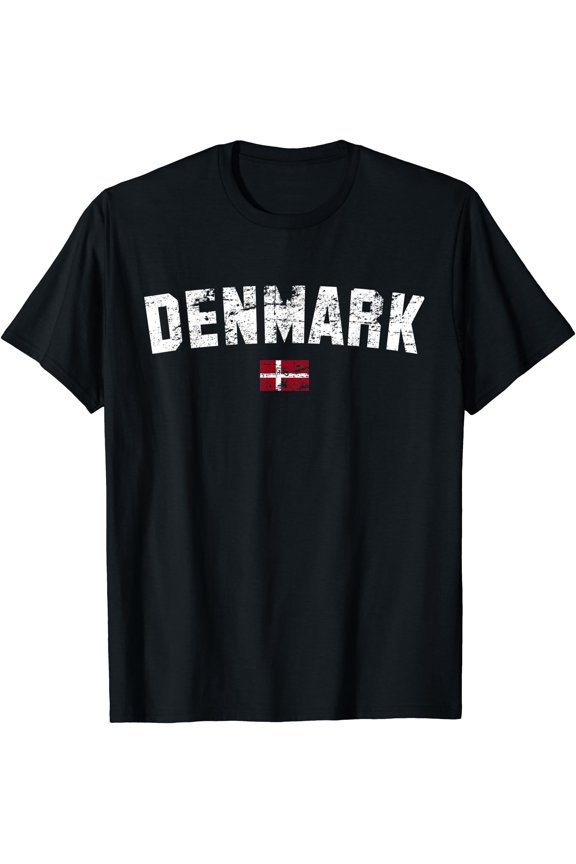 Denmark Flag Distressed Denmark Unique Unisex T-Shirt , Vintage T-Shirt