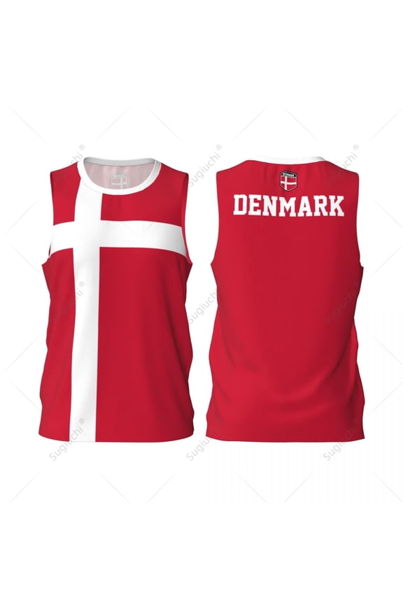 Denmark Flag Men Basketball Sports Jersey Running Fitness Multifunction Sleeveless tshirt Exclusive Custom Name Nunber