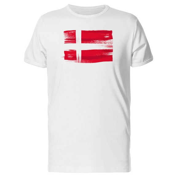Denmark Flag Paintbrush T-Shirt Men -Image by Shutterstock, Male Medium