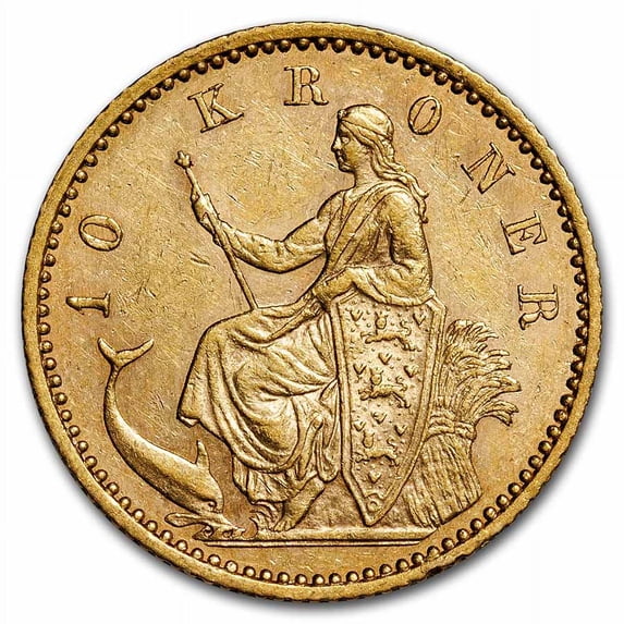 Denmark Gold 10 Kroner Christian IX (1873-1900) Avg Circ