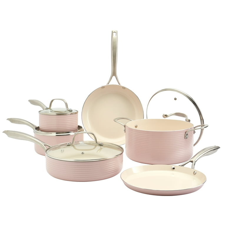 Swan Retro Frying Pans - Set Of 2 - Pink 