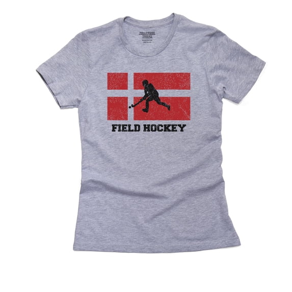 Denmark Olympic - Field Hockey - Flag - Silhouette Women's Cotton Grey T-Shirt