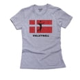 thumbnail image 1 of Denmark Olympic - Volleyball - Flag - Silhouette Women's Cotton Grey T-Shirt, 1 of 2