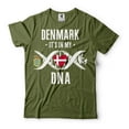 thumbnail image 1 of Denmark Patriotic Shirt Denmark National Flag Tee Shirt Denmark Gifts Danish Gift Ideas (4X-Large Military Green), 1 of 6