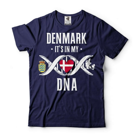 Denmark Patriotic Shirt Denmark National Flag Tee Shirt Denmark Gifts Danish Gift Ideas (Large Navy Blue)
