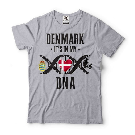 Denmark Patriotic Shirt Denmark National Flag Tee Shirt Denmark Gifts Danish Gift Ideas (Small Grey)