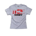 thumbnail image 1 of Denmark Rugby - Olympic Games - Rio - Flag Girl's Cotton Youth Grey T-Shirt, 1 of 2