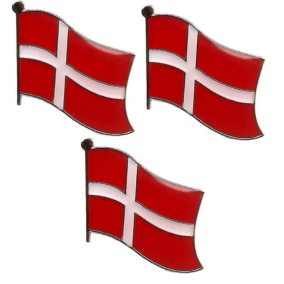 Denmark Single Flag Lapel Pins, pack of 3