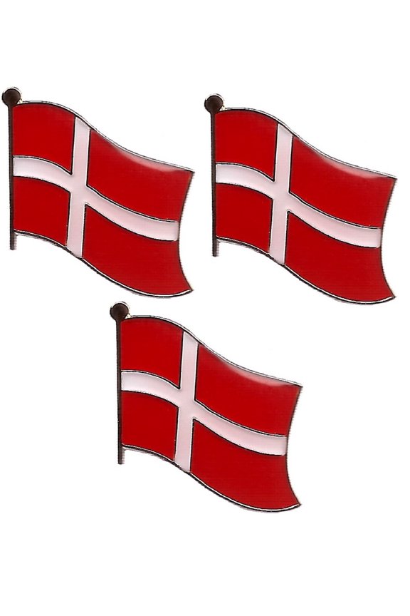 Denmark Single Flag Lapel Pins, pack of 3