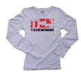 thumbnail image 1 of Denmark Taekwondo - Olympic Games - Rio - Flag Women's Long Sleeve Grey T-Shirt, 1 of 2