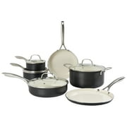Denmark Tools for Cooks 10 Piece Monaco Nonstick Aluminum Cookware Pots Pans Set, Black