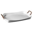 thumbnail image 1 of Denmark Tools for Cooks 19.5" Rectangular White Porcelain Serving Tray with Copper Handles, 1 of 6