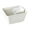 thumbnail image 1 of Denmark Tools for Cooks 2-Piece Ceramic Chip & Dip Serving Bowl Set Dips Appetizers, White, 1 of 5